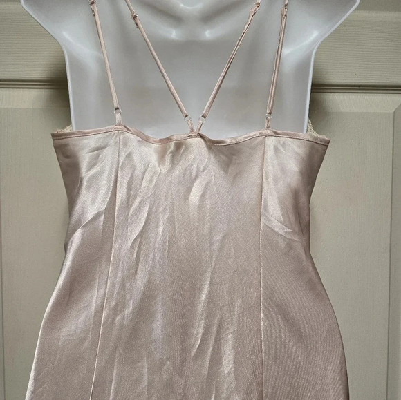 Vintage 90’s Victoria's Secret Blush Satin n Lace Front Split Ankle Gown Sz Med - Picture 11 of 17